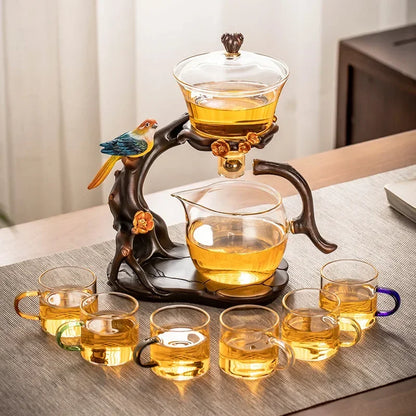 Glass Automatic Tea Set Lazy Tea Maker High End Magnetic Suction Teapot