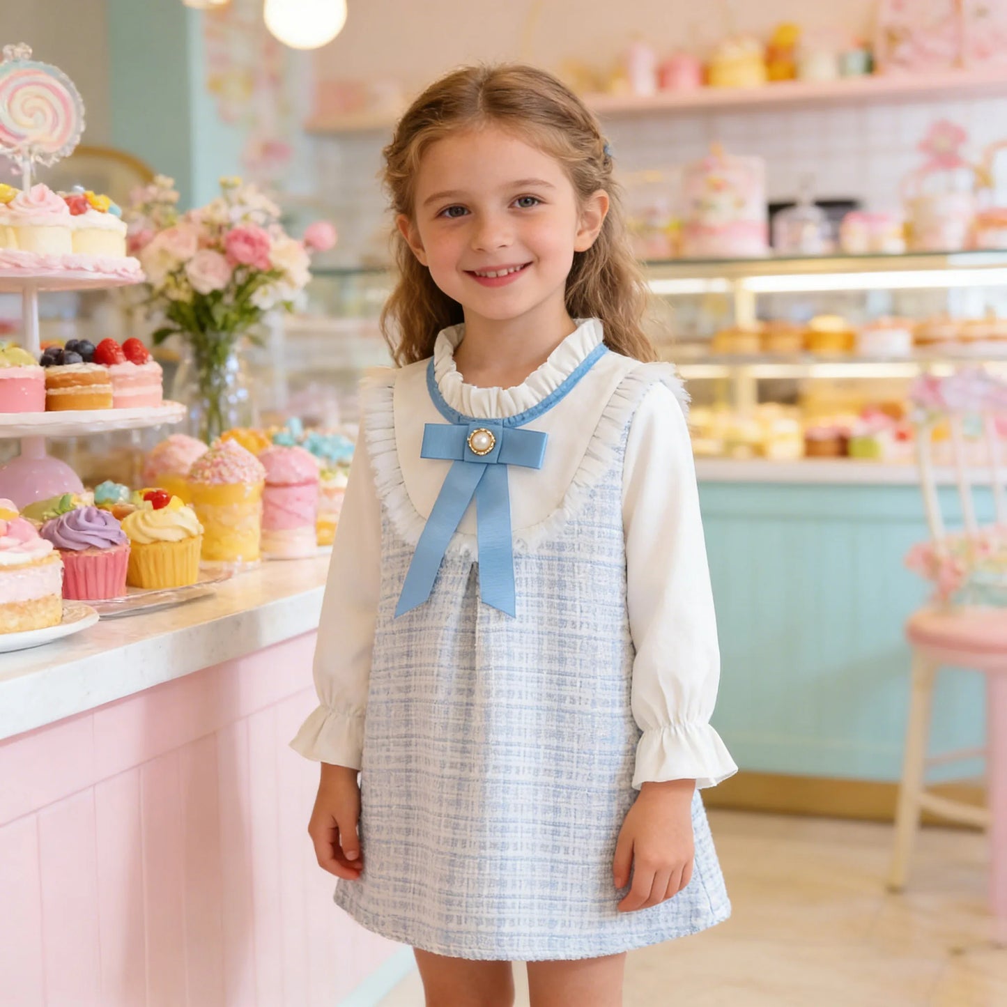 Baby Girl Dresses Summer Bow Long Sleeve Girls Babies Dresses Cute Girls Dresses Korean version High quality Girl Clothes