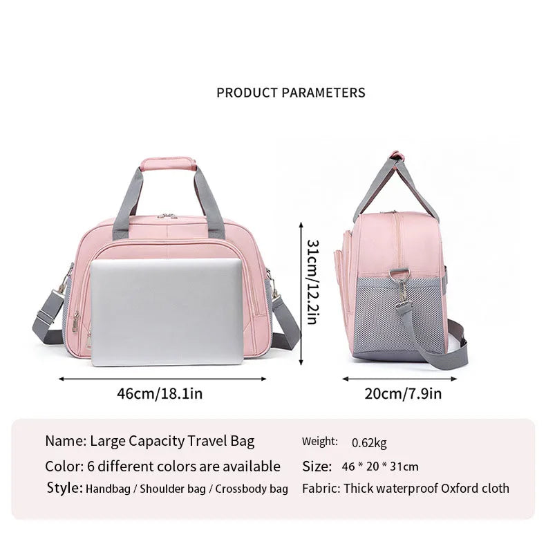 Large-Capacity Travel Bag, Short-Distance Business Trip Tote Bag, Wet and Dry Separation Fitness Bag, Lightweight Waterproof Luggage Bag, Unisex Sports Bag