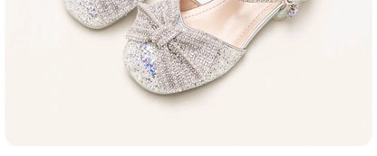 Brand Princess Shoe 2025 Summer New Sandals for Girls Kid Crystal Shoe Women Heels Gift Party Dresses for Girl Women's Sandals