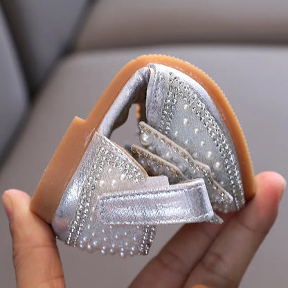 Summer Girls Flat Princess Sandals Fashion Sequins Bow Rhinestone Baby Shoes Kids Shoes For Party Wedding Party Sandals E618