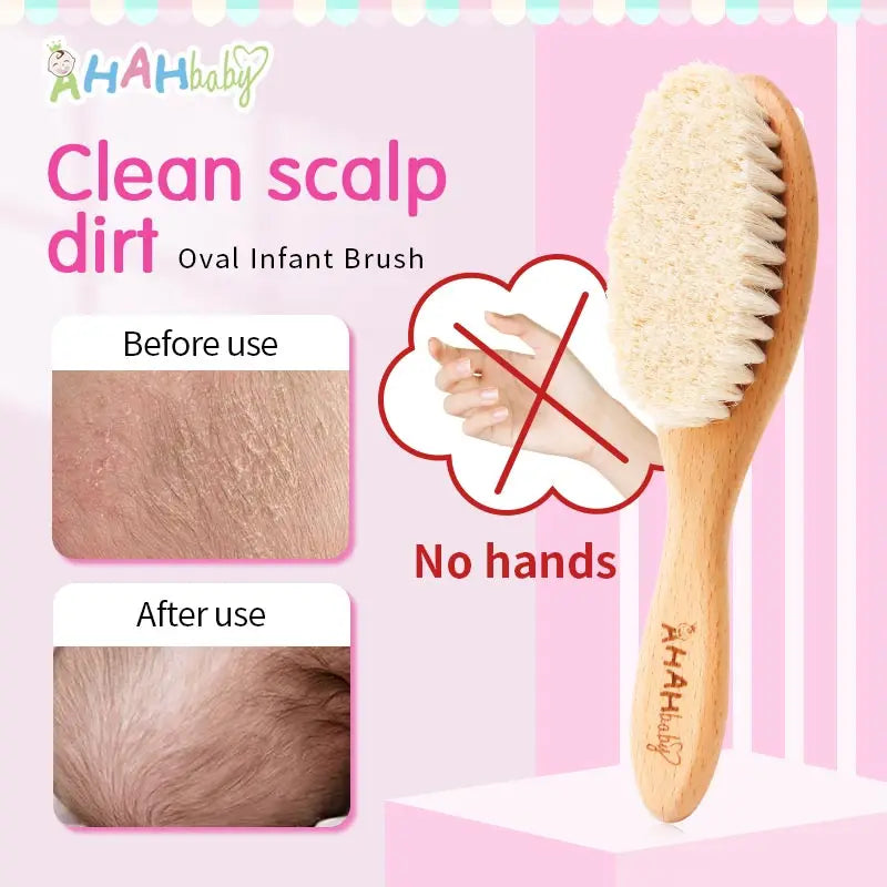 Baby Hair Brush for Hair Personalized Baby Brush Soft Goat Bristle Kids Hair Brush