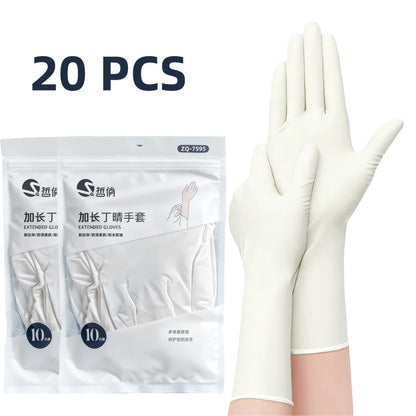 Long Length Nitrile Gloves Disposable Latex Free Powder Free Extended Cuff For Kitchen Cleaning Food Handling Beauty Salon