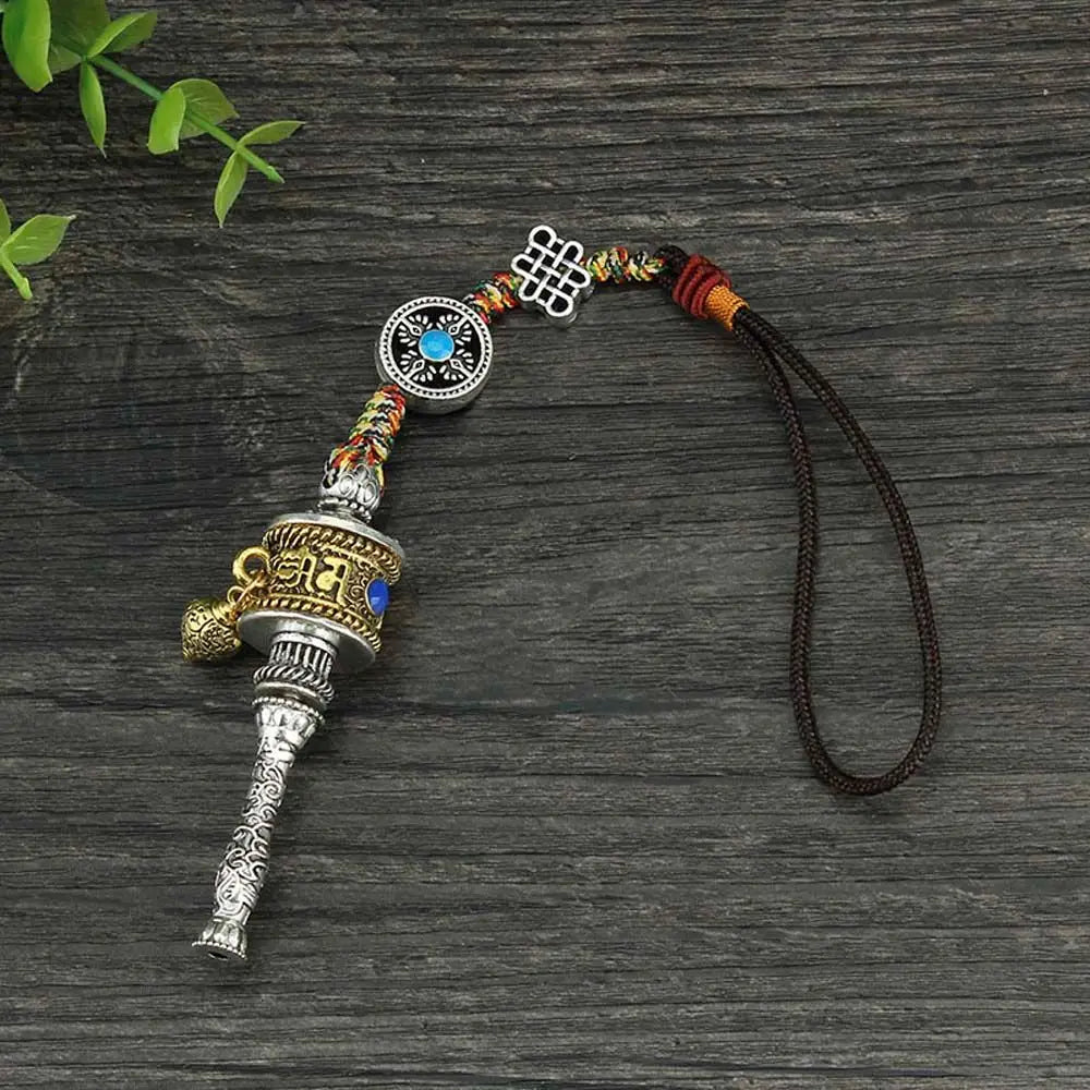 Accessories Car Ornament Women Men Jewelry Bag Pendants Key holder Vajra car keychain Prayer Wheel Pendants Buddhist keychain