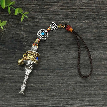 Accessories Car Ornament Women Men Jewelry Bag Pendants Key holder Vajra car keychain Prayer Wheel Pendants Buddhist keychain