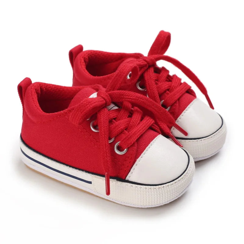 Baby Boys Girls Canvas Shoes Non-slip Rubber Sole Comfortable Soft Unisex Baby Basketball Shoes 0-18M
