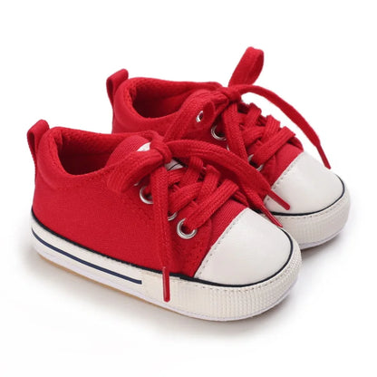 Baby Boys Girls Canvas Shoes Non-slip Rubber Sole Comfortable Soft Unisex Baby Basketball Shoes 0-18M