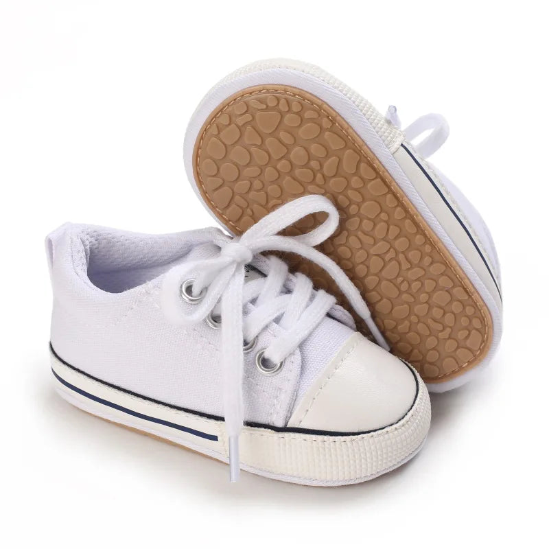 Baby Boys Girls Canvas Shoes Non-slip Rubber Sole Comfortable Soft Unisex Baby Basketball Shoes 0-18M (Available)