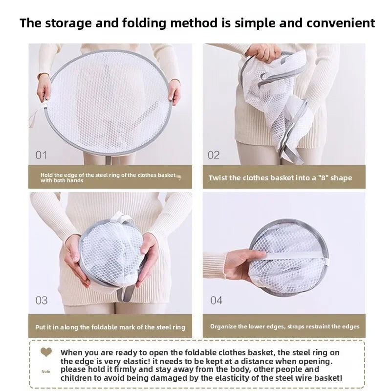 Foldable Hanging Dryer Basket - 1/2-Tier Mesh Drying Rack for Delicates, Baby Clothes & Towels, Space Saving Laundry Organizer