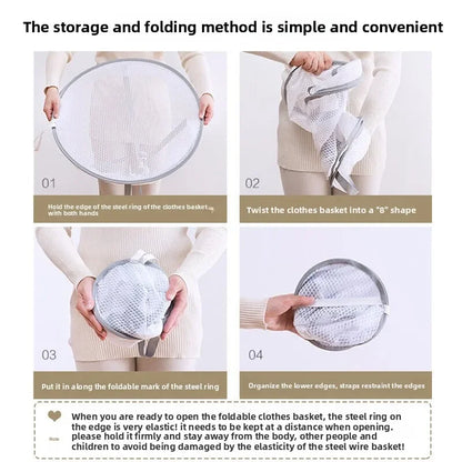 Foldable Hanging Dryer Basket - 1/2-Tier Mesh Drying Rack for Delicates, Baby Clothes & Towels, Space Saving Laundry Organizer