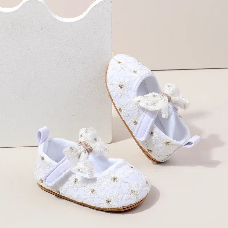 Baby Girl Shoes Cute Sweet Mary Janes Flats Infant First Walkers Spring Autumn Toddler Little Girls Wedding Party Princess Shoes