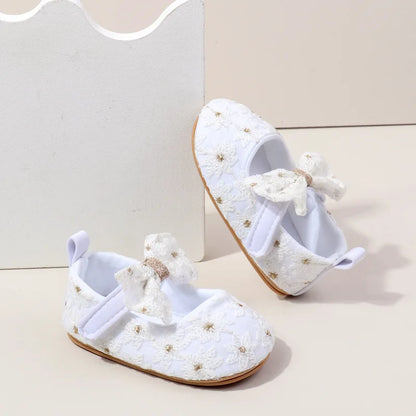 Baby Girl Shoes Cute Sweet Mary Janes Flats Infant First Walkers Spring Autumn Toddler Little Girls Wedding Party Princess Shoes