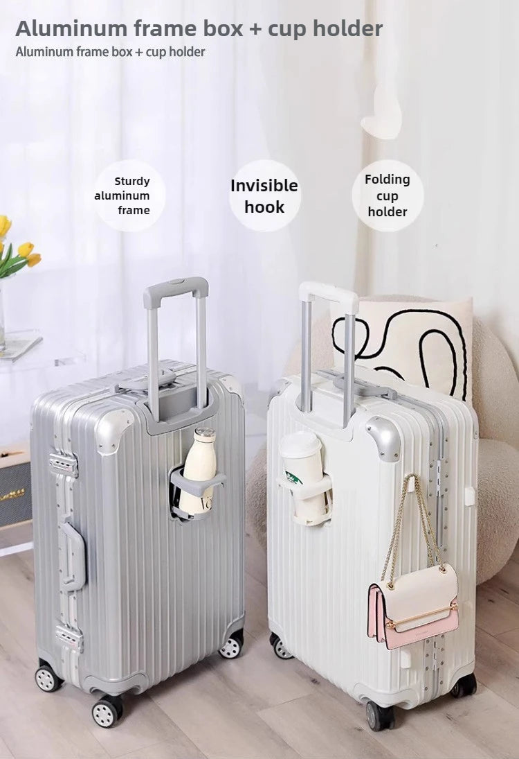 Magnesium Aluminum Alloy Luggage Set, 20" Carry-On & 28" Travel Suitcase with TSA Lock, Lightweight Durable