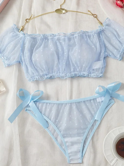 Erotic Lingerie Mesh Thin Transparent Bra Suspender Sex Shop Sexy Naughty Underwear Babydoll Open Anal Exotic Underwear Women