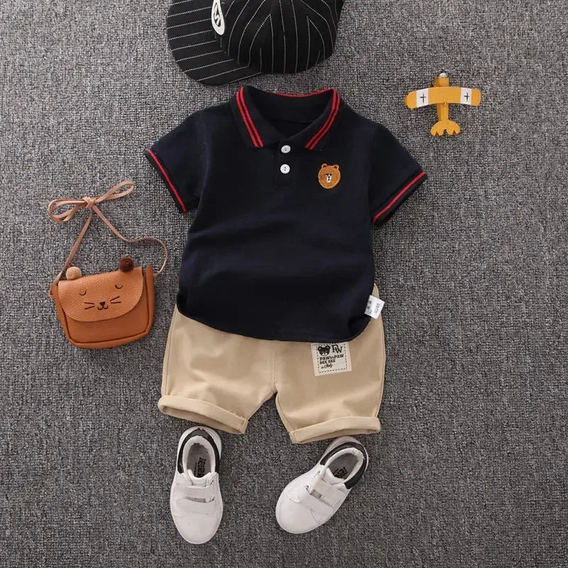 Children Clothing mother Kids Clothes Children's Sets Boys T-shirt Shorts Summer Cotton Short sleeve fashion Suit2PCS (Available)