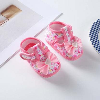 Newborn Baby Boy Girls Shoes Spring Autumn Lovely Floral Embroidery Anti-Slip Sneaker Crib Shoes Soft Cotton Cute First Walkers