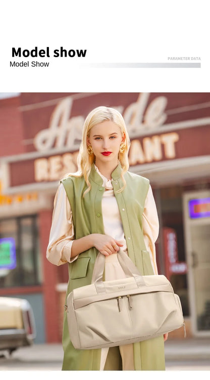 GOLF Travel Bag Hand Luggage Women Duffle Bag with Shoe Compartment Foldable Nylon Travel Handbag Lightweight Dry Wet Separation