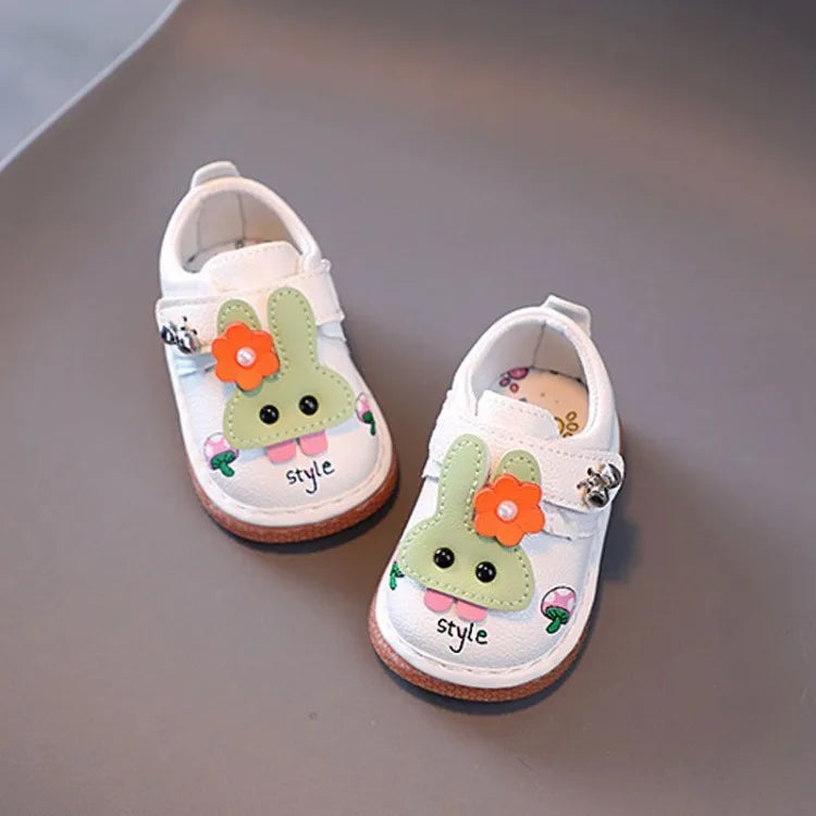 Baby Shoes for Girls 0-2 Years Soft Sole First Walker Sneakers with Anti Slip Secure Strap Design Squeaky Fun
