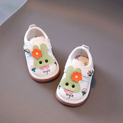 Baby Shoes for Girls 0-2 Years Soft Sole First Walker Sneakers with Anti Slip Secure Strap Design Squeaky Fun