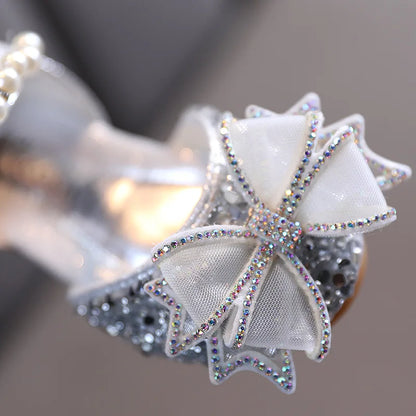 Girls Sandals Princess Single Shoes Rhinestone Butterfly Dance Kids Shoes Glitter Leather Party Dress Wedding Shoes E615