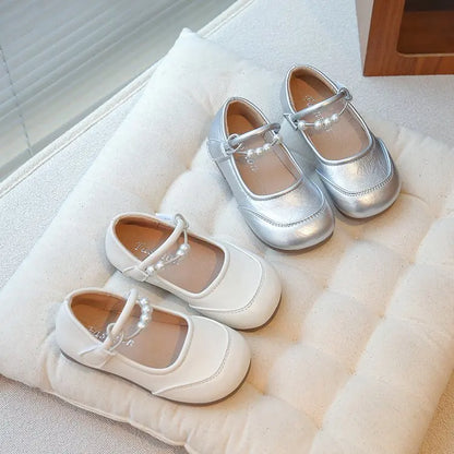 New Kids Leather Shoes Soft Soled Anti Slip Girls Casual Simple Mary Jane Shoe