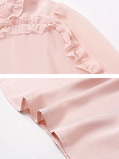 The Season Women's Fashionable Loose Short Sleeve Chiffon Shirt Slimming Cover Belly Versatile Top TT1479