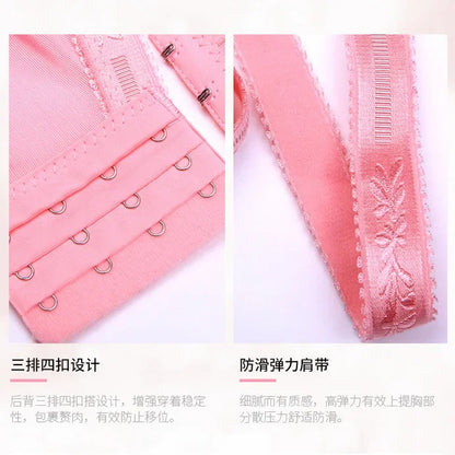 8CM Thickened Lace Push Up Bra Wire-Free for C/D Cup Ultra Soft Lift Bralette with Adjustable Straps, Plunge No Underwire Bra