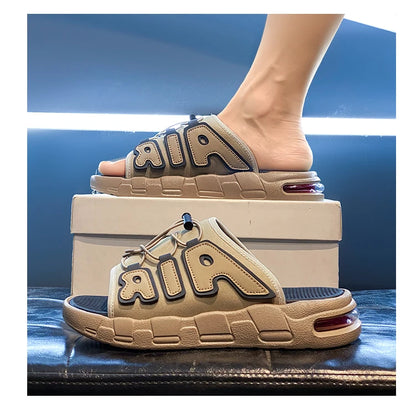 Fashion Luxury Men Slides Designer Platform Men's Cushion Slippers High quality Brand Slides For Man Beach Outdoor Sandals Men