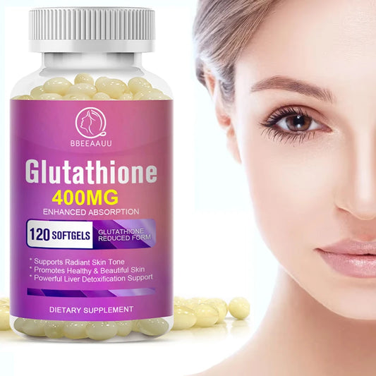BBEEAAUU 400MG Glutathione Capsule Whitening Skin Antioxidant Anti-aging Detox Support Liver Health Facial Cleansing Light Spots