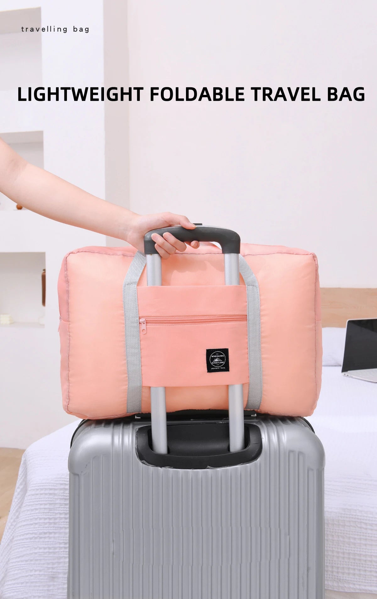 Travel Handbag, Luggage Bag, Travel Storage Bag, Large Capacity Single Shoulder Airplane Bag, Women's Waterproof Folding Bag