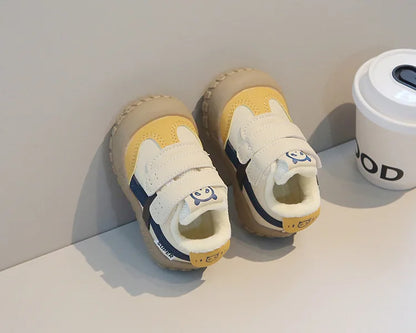 Baby Sneakers Warm Fur Inside Infant Shoes Autumn Winter Little Boys Girls Casual Shoes For Baby Pink, Yellow