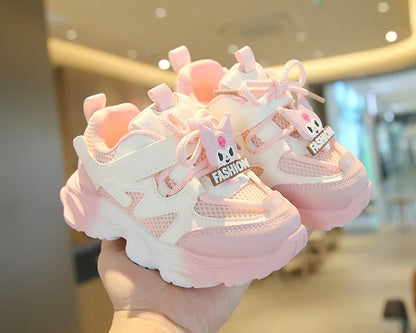 2026 Girls Kuromi Autumn New Board Shoes Sanrio Sports Dad Shoes Children Cartoon Kawaii Comfortable Breathable Casual Shoes