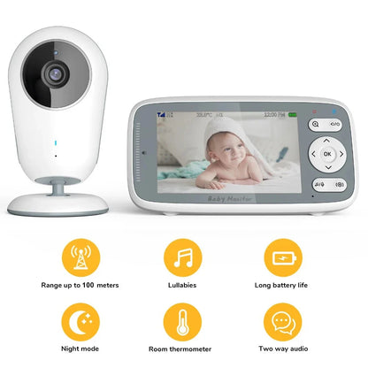 Baby Monitor 3X Digital Zoom Video Camera Two Way Audio Auto Night Vision 720P HD Security Camera Babysitter VB615