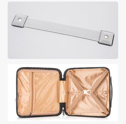 2024 New Retro white pink blue Travel Bag Rolling Luggage sets,13 inch Women Trolley Suitcases vs handbag with Wheel