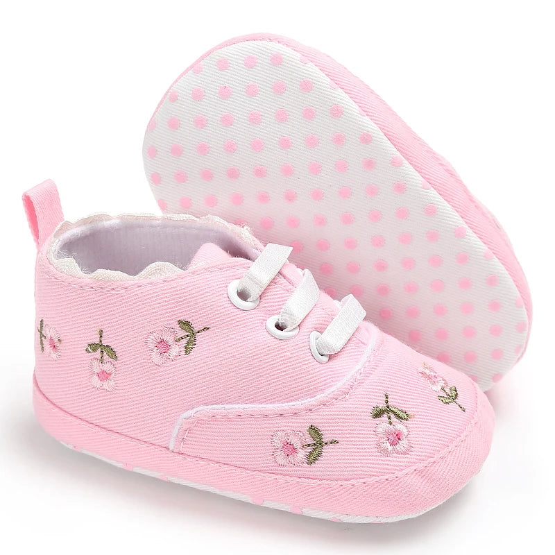 Fashionable Baby Girl Shoes Cute Classic Pink Theme Casual Flat Shoes Soft Sole Comfortable Lightweight Walking Shoes