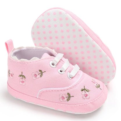 Fashionable Baby Girl Shoes Cute Classic Pink Theme Casual Flat Shoes Soft Sole Comfortable Lightweight Walking Shoes