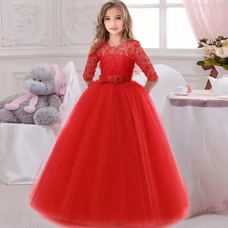 Baby Girl Princess Dress for Party Ball Gown Wedding White Dresses Kids Christmas Bridesmaid Costume Girl Birthday Party Dress