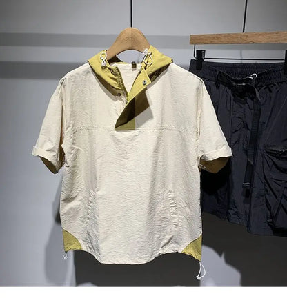 Faionable Color Blo Men's T-irt Casual Lightweight ort Sve Hoodie Polyester Fiber Spring Summer Trendy Workwear (Available)
