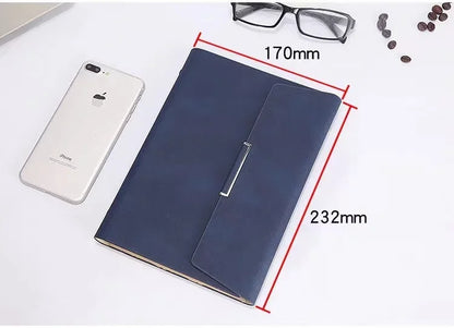 A5 Binder Refillable Planner Faux Leather Notebook Journal with Card Pen Holder Outdoor Journal Planner Agenda DIY Birthday Gift