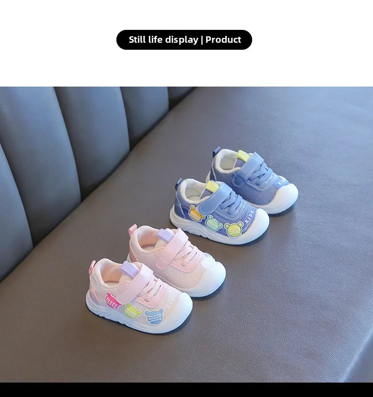Baby Toddler Shoes Four Seasons Shoes 0 To 3 Years Old Baby Shoes Soft Bottom Non-slip Girls Boys Mesh Breathable Single Shoes