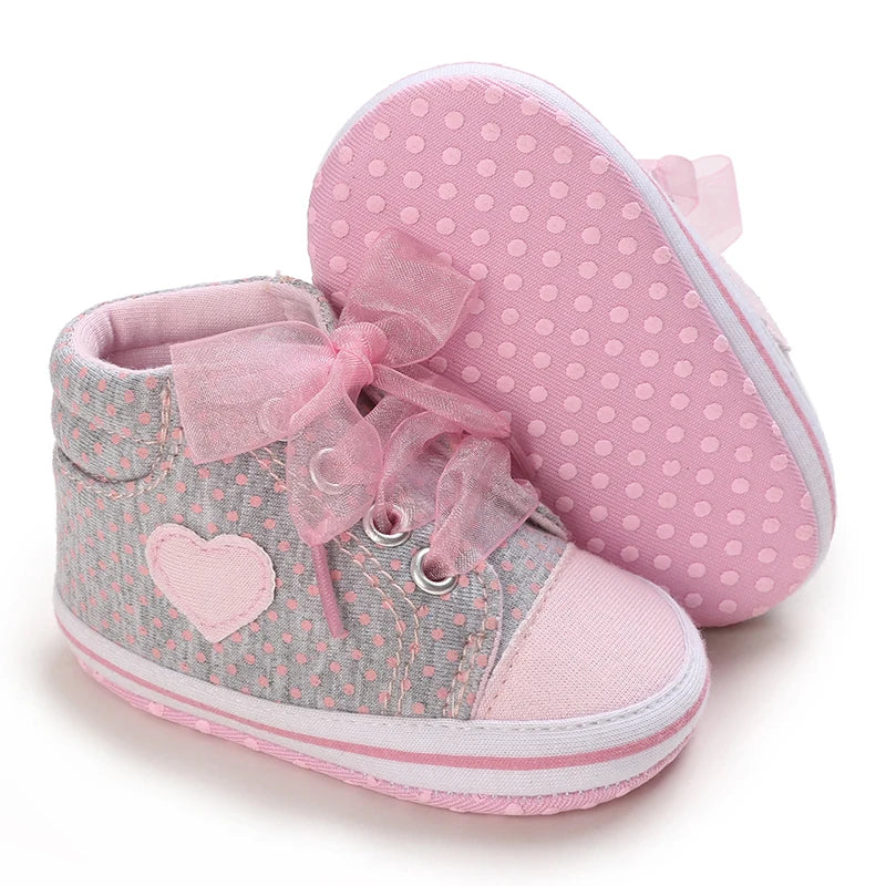 Fashionable Baby Girl Shoes Cute Classic Pink Theme Casual Flat Shoes Soft Sole Comfortable Lightweight Walking Shoes