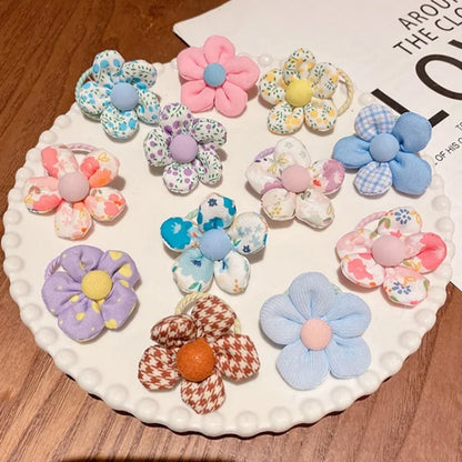 Baby Girl Cute Flower Hair Bands Kids Ponytail Holder Chilren Soft Scrunchies Elastic Rubber Girls