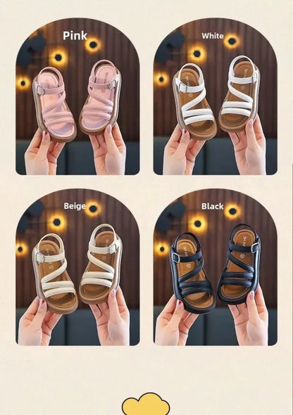 1-10Y Baby Girls Sandals Summer Children's New Cool Fashion Princess Cute Versatile Shoes for Students Flat Sandal Casual Shoe