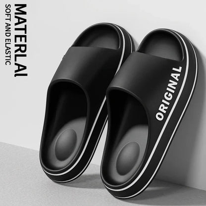 Mens Thick Sole Indoor Bathroom Anti Slip Shoes Summer Couple Sandals Feslishoet Women Letter Slippers Beach Slides Solid Color
