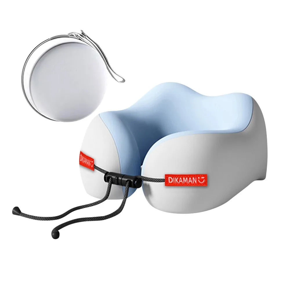 Portable U-shaped Pillow Double Hump Design Ergonomic Neck Pillow Press-inflatable Travel Pillow