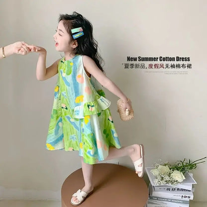 Girl's Summer Dress New Beach Dress for Summer