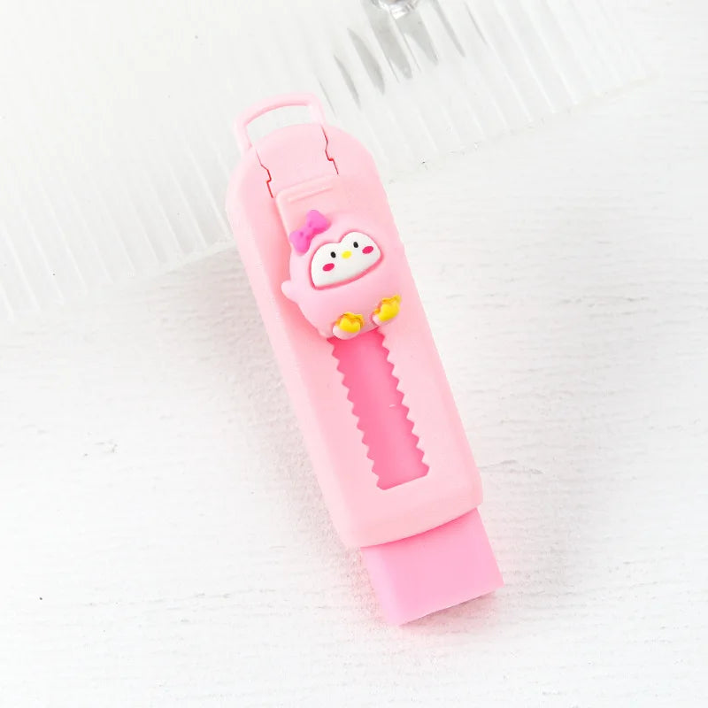 1Pcs Creative Push-pull Cartoon Eraser Macaron Colored Eraser Telescopic Kawaii Children's Pencil Eraser Student Stationery