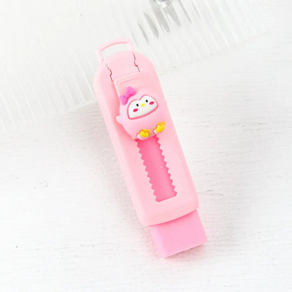 1Pcs Creative Push-pull Cartoon Eraser Macaron Colored Eraser Telescopic Kawaii Children's Pencil Eraser Student Stationery