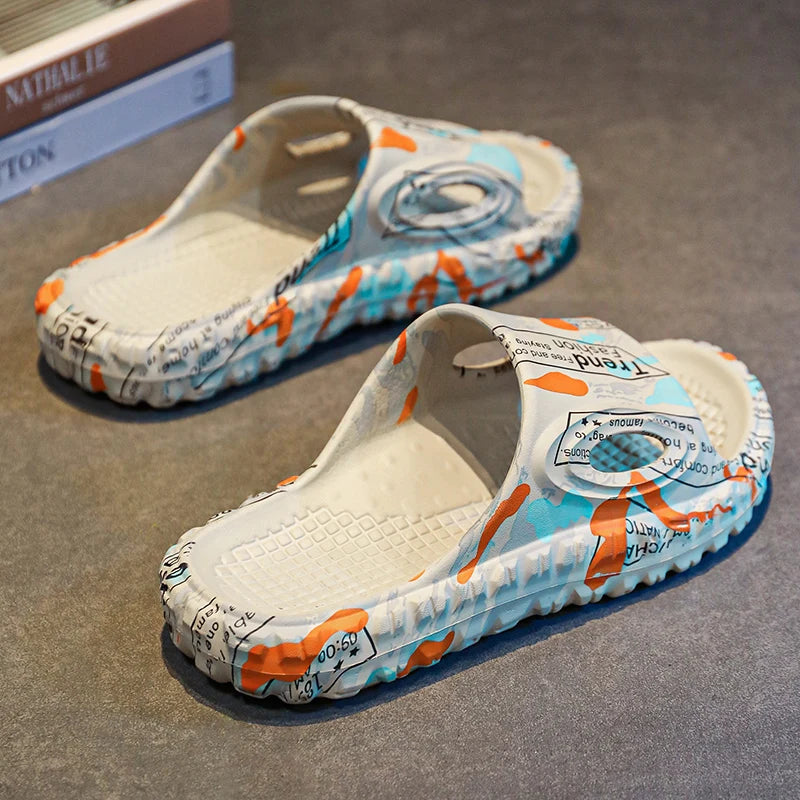 New Stylish Summer Men Shoes Comfortable Male Beach Slippers Soft Slides Non-slip Massage Indoor Fashion Slippers Outdoor 887