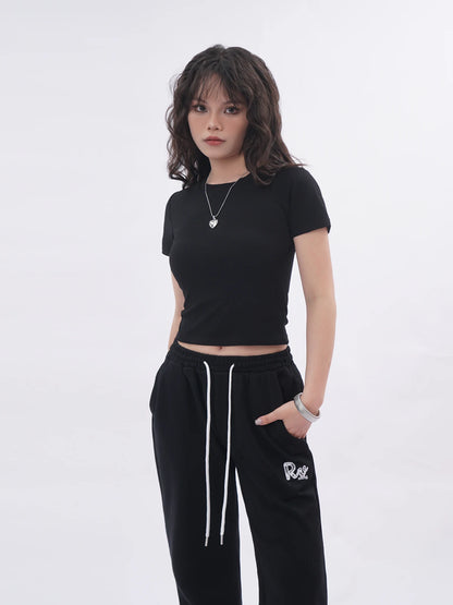 Ele Bal  Embroidery Bla T-irt Sexy Hollow out American Retro Sle ort Sve Street Faion Women's Top